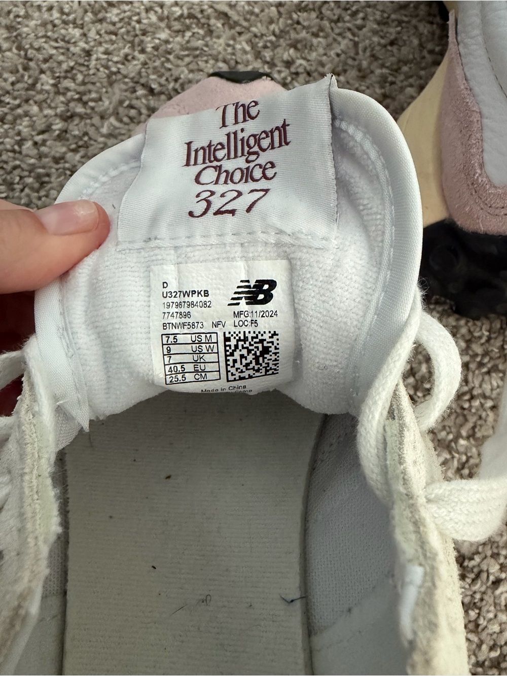 New Balance Women's White & Mauve/Maroon Sneakers - Picture 5 of 6